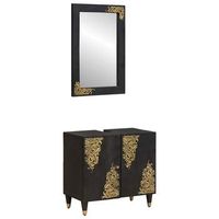 juego de muebles de bano 2 uds negro 62 x 33 x 58 cm vidaxl
