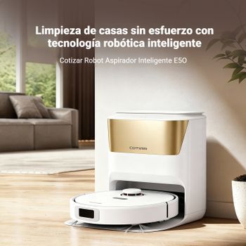 Robot Aspirador COTIAR E50, Robot Aspirador y Mopa con Succión de 9000 Pa, Navegación de Precisión DTOF, Controles Inteligentes a través de la Aplicación
