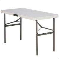 mesa plegable rectangular ultrarresistente con tablero 54 mm 122x61x74 cm crema