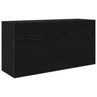 mueble de pared de bano  armario de bano madera ingenieria negro 80x25x40 cm