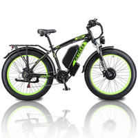 bicicleta electrica de montana keteles k800 de 26 con neumaticos anchos fat tire y gran autonomia 52v 32ah negro y verde