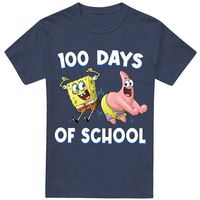 spongebob squarepants camiseta 100 days of school para hombre