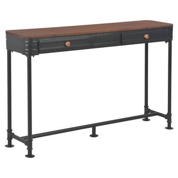 Mesa Consola Con 2 Cajones 120x30x75 Cm Madera Maciza Abeto Vidaxl