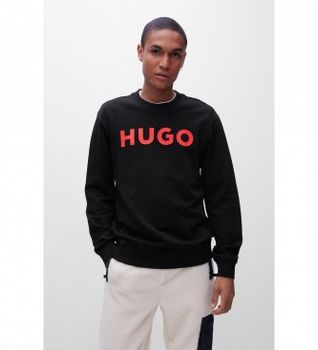 HUGO para hombre. 50477328 Sudadera Dem negro (M), Casual, Manga larga, Algodón Orgánico, Sostenible