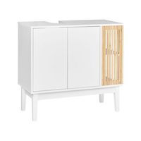 mueble de bano para lavabo bambu mdf patas de madera de pino estantes de almacenaje muebles de bano blanco y madera clara nubes