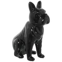 figura perro ceramica negro br illo