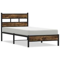 cama individual  cama de adulto  estructura cama con cabecero sin colchon roble sonoma 75x190 cm