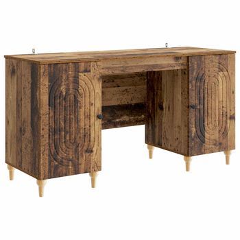Escritorio Con Estante Madera Envejecida 142,5 X 50 X 75 Cm Vidaxl