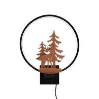 lampara de pared xmas24 cobre negro metal 30x36x10 cm