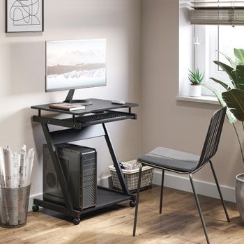 Mesa De Ordenador De Melamina Metal Homcom 60x48x73 Cm-negro