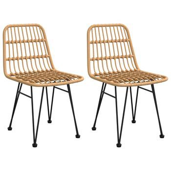 Pack 2 Uds Sillas De Jardín | Silla De Exterior | Sillón Ratán Sintético 48x62x84 Cm
