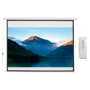 HOMCOM Pantalla del Proyector Eléctrica Portátil para Proyección Motorizada 84