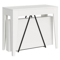 consola extensible 90x42198 cm efecto madera fresno blanco