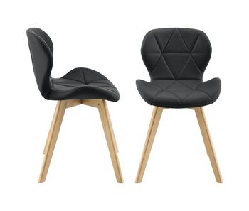 Conjunto de 2 sillas de comedor älmhult 78x47x52 cm - negro [en.casa]