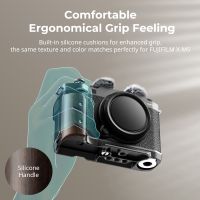 empunadura de madera smallrig x-m5 en forma de l para fujifilm x-m5 con placa de liberacion rapida integrada para arca con adaptador de zapata fria placa