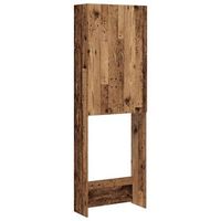 armario de lavadora madera envejecida 64x255x190 cm vidaxl