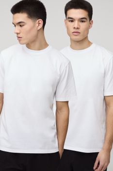 Pack De 2 Camisetas Básicas Con Cuello De Caja, Blanco
