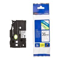brother tze-161 original p-touch label tape 36mm x 8m black on clear