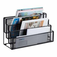 revistero metalico con 4 compartimentos - black - 18x455x26cm