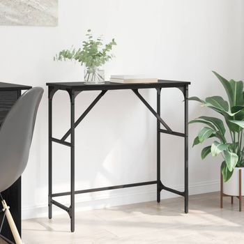 Mesa Consola - Mueble Para Entrada - Madera De Ingeniería - Roble Negro (75x32x75cm)