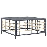 mesa de jardin  mesa de exterior ratan sintetico gris antracita 70x70x34 cm