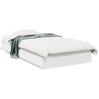 cama individual  cama para adultos  cama con cajones madera de ingenieria blanca 90x200 cm