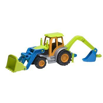 Tractor Infantil Retroexcavadora Verde De 63 Cm De Largo De Jisa