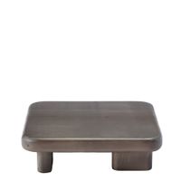 bandeja decorativa cuadrada sobre patas marron l24