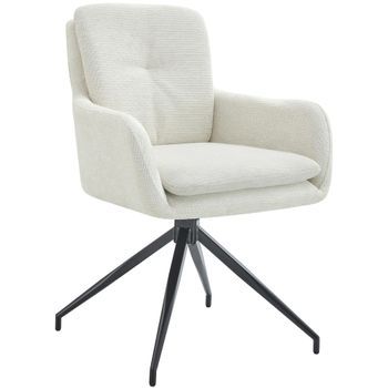 Silla De Comedor De Tela Pickett Crema 63x58x85 Cm Clp