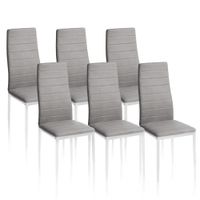 pack 6 sillas de comedor 39x38 cm metal gris oscuro blanco