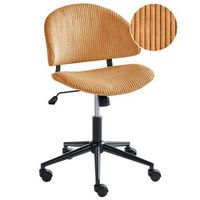 silla de oficina giratoria ajustable escritorio con asiento y respaldo de pana naranja kiana