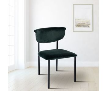 Silla de comedor de terciopelo gambell verde oscuro 53x52x78 cm