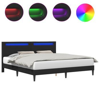 Estructura De Cama Negro 180 X 200 Cm Cuero Sintético Vidaxl