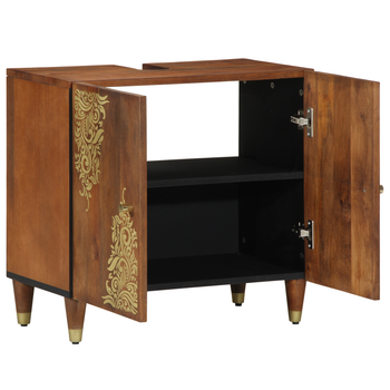 Armario De Lavabo | Mueble De Lavabo Con Almacenamiento Marrón Miel 62 X 33 X 58 Cm