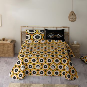 Marley - Colcha Bouti Estampada Cama 150 - Microfibra - Extra Suave - Incluye Colcha Bouti + 2 Fundas De Cojines - Retro