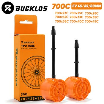 Cámara de aire BUCKLOS para bicicleta de carretera/gravel 700C, cámara de aire de TPU para bicicleta 700x23/32C 700x33/45C, neumático interior de TPU 45mm 65mm 80mm con válvula Presta