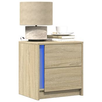 Mesitas De Noche - Mueble Para Dormitorio - Madera De Ingeniería - Roble Sonoma (43x34x45cm)