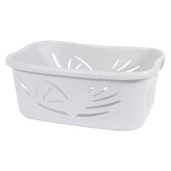 Eda Plastique Cesto De Ropa Ergonómico Flora 37 L - Ceruse Blanco - 59 X 39 X 24 Cm