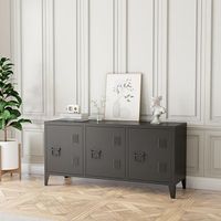 mesa de tele kotka con 3 puertas acero 113x40x58 cm - negro encasa
