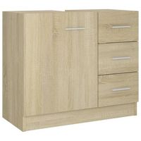 armario para lavabo madera contrachapada color roble 63x30x54cm