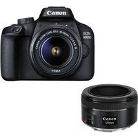 canon eos 4000d dslr camera ef-s 18-55 mm f35-56 ef 75-300 mm f4-56  50 mm f18 lens bundle