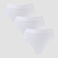 tanga de talle medio para mujer de mp paquete de 3 - blanco - s