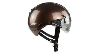 Casco casco roadster plus city con visera marron brillante