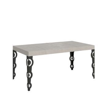 Mesa Extensible Karamay Premium Cashmere 120/224x90 Cm Con Patas Antracita