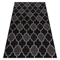 alfombra de cuerda sisal floorlux 20607 espaldera marroqui negro  pl 160x230 cm