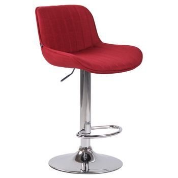 Taburete De Bar Lentini En Tela Rojo 50x50x86 Cm Clp