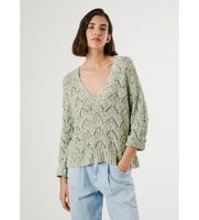 pepe jeans para mujer pl702306 jersey camila verde m casual algodon manga larga