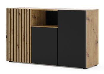 Cómoda efecto madera Crema y Negro