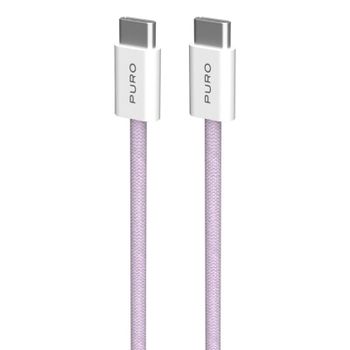 Cable USB-C a USB-C PURO 1,5m USB 2.0 Carga Rápida 60W Púrpura/Blanco