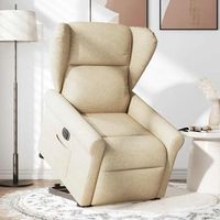 sillon de salon  silla  sillo electrico reclinable elevable de tela color crema